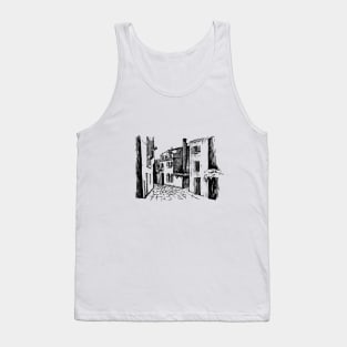 City landscape. Dark lines on a light background. Tank Top